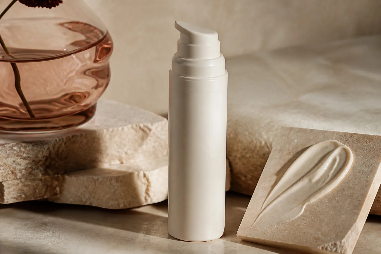 Rich body lotion in an opaque airless pump