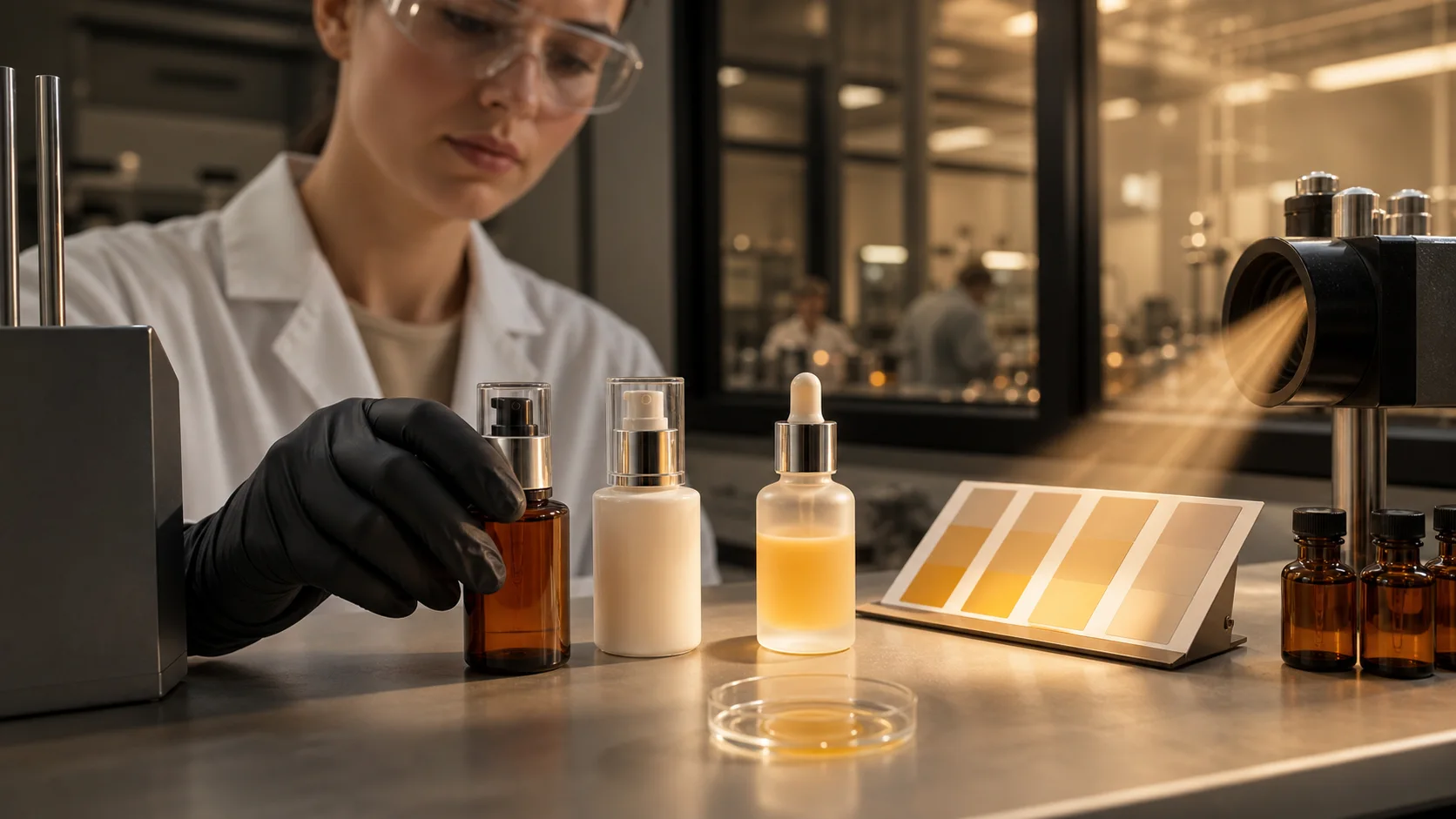 Laboratory review of vitamin C serum pumps and dropper packaging