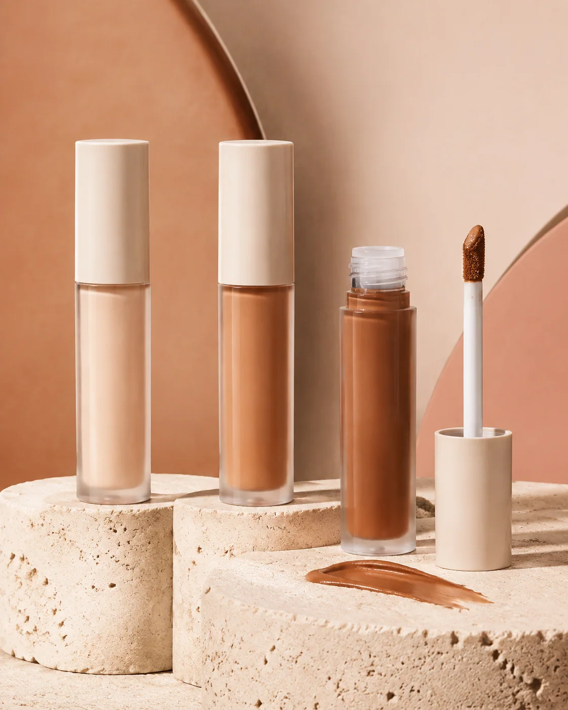 Unbranded concealer components for a coordinated complexion range