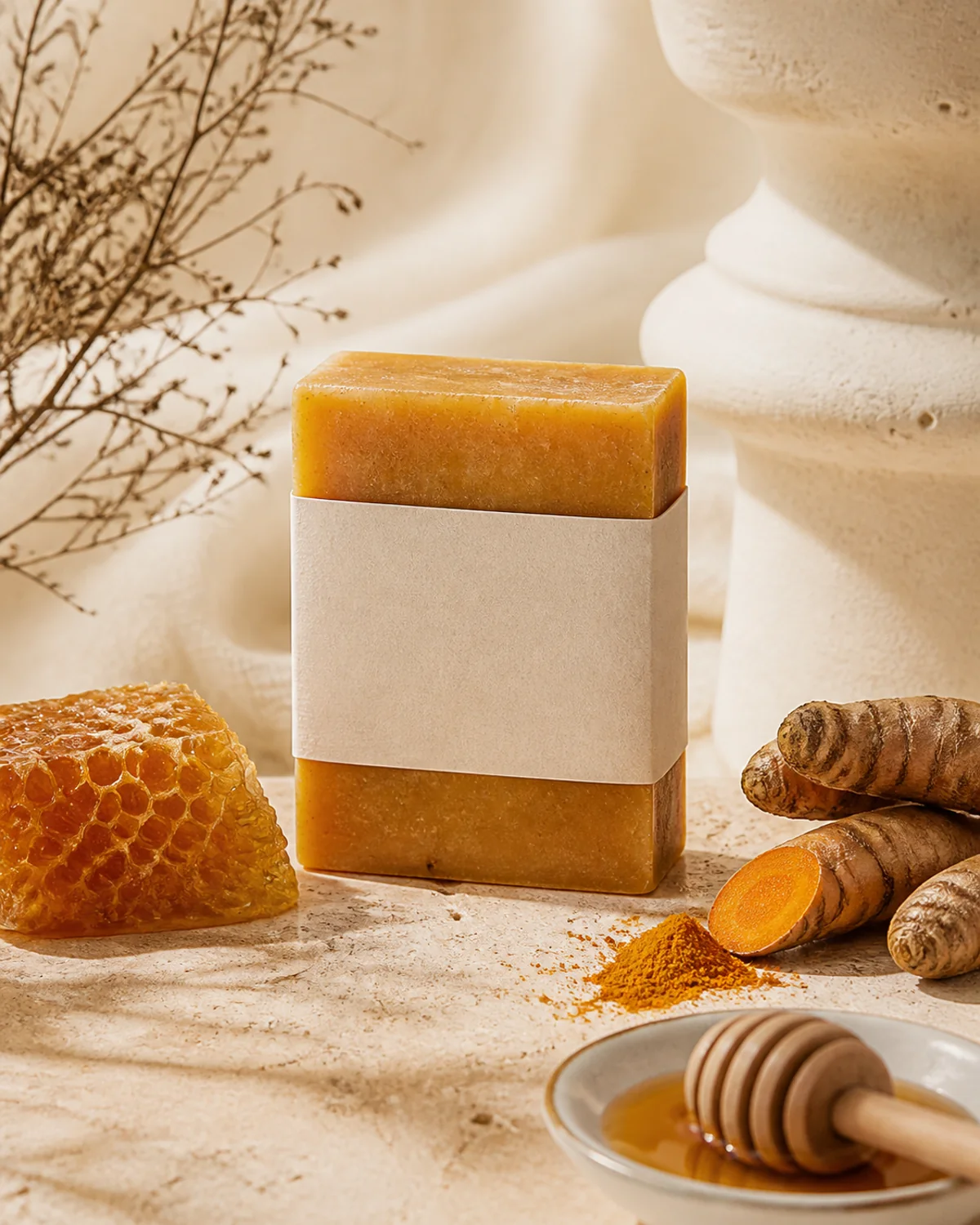 Unbranded Botanical soap bar product concept